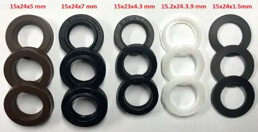 [106-01-338] KIT SELLOS AGUA (15mm) ACEITE Y ARANDELAS PLASTICAS COMPLETO